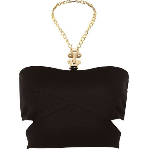 Black Pacha chain halter crop top ($15) ❤ liked on Polyvore featuring tops, crop tops, shirts, blusas, tank tops, sale, shirt crop top, shirts & tops, halter neck crop top and black crop shirt Crop Tops Shirts, Chain Shirt, Halter Shirt, Png Clothes, Halter Neck Crop Top, Chain Top, Crop Top Outfits, Halter Crop Top, Looks Chic