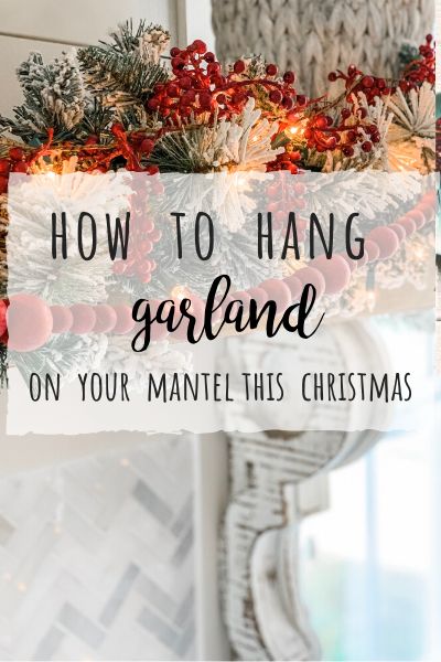 How To Hang Garland On Mantle, How To Hang Garland, Hang Garland On Mantle, Garland On Mantle Christmas, Hanging Garland On Mantle, Flocked Garland Mantle, Christmas Garland Ideas For Mantle, Fireplace Christmas Garland, Christmas Swags Ideas