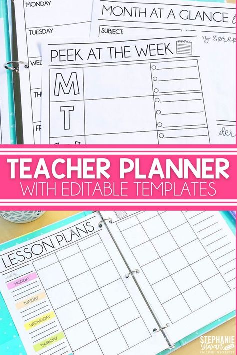 Free Teacher Lesson Planner, Teacher Weekly Checklist, Teacher Planning Template, Free Printable Teacher Planner Templates, Free Teacher Planner Template, Editable Planner Templates Free, Teacher Planner Printables Free, Teacher Organization Ideas Elementary, Free Teacher Resources Printables