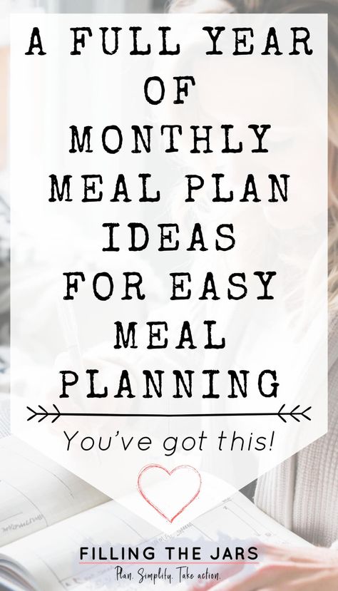 Monthly Menu Ideas, Meals For A Month Menu Planning, Family Dinner Planning, Organizing Meal Planning, Menu Planning Printable, Dinner Planning Weekly, Monthly Meal Plan, Easy Meal Planning, Meal Plan Ideas