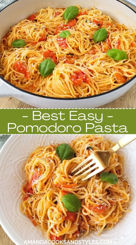 Easy Pasta Sauce With Fresh Tomatoes, Easy Fresh Tomato Pasta Sauce, Fresh Spaghetti Recipes, Spaghetti Fresh Tomatoes, Pasta Pamadore, Grated Tomato Pasta, Spaghetti With Basil, Fresh Roma Tomato Pasta Sauce, Light Spaghetti Sauce