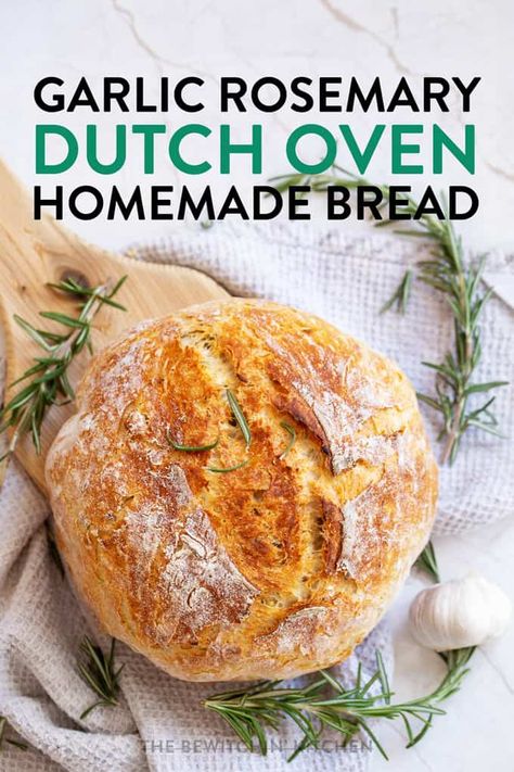 Dutch Oven Easy Bread, Dutch Oven Garlic Bread Recipes, Peasant Bread Dutch Oven, Homemade Bread Rosemary, Dutch Oven Bread Instant Yeast, Dutch Oven Bread All Purpose Flour, How To Make Bread In A Dutch Oven, Bread Cooked In Dutch Oven, Home Made Bread Dutch Oven