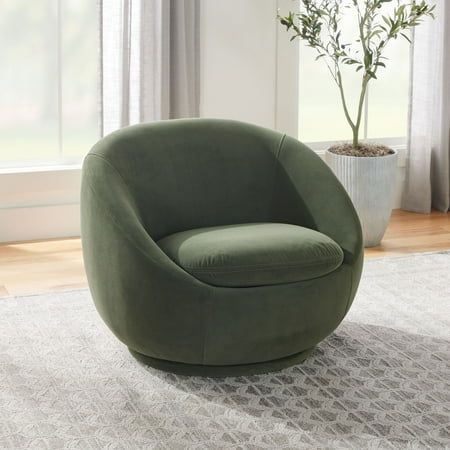 Sage Sitting Room, Olive Green Chair Living Room, Bedroom Chairs Comfy, Green Accent Chair Living Room, Bedroom Decor Chair, Velvet Green Chair, Cozy Therapy Office, Green Chair Living Room, Small Arm Chair