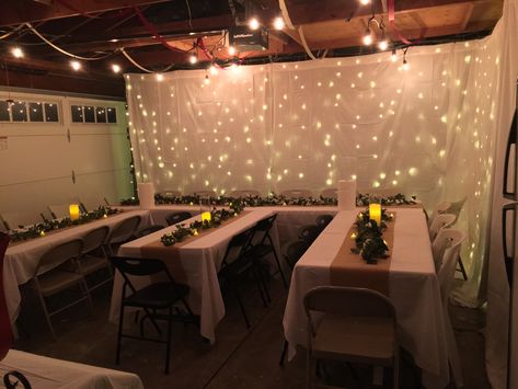 Garage Party Decor, Garage Party Set Up Ideas, Party Set Up Ideas, Garage Party Decorations, Set Up Ideas, Garage Party, Party Table Decorations, Halloween Pictures, Garage Sale