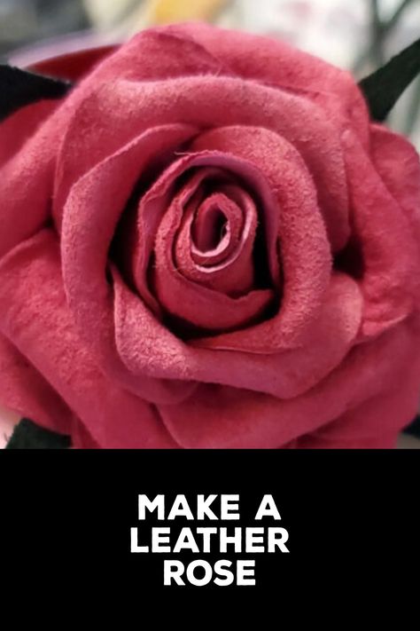 How to Make a Leather Rose Leather Roses Diy How To Make, How To Make Leather Flowers, Leather Rose Pattern, Diy Leather Rose, Easy Leather Projects, Diy Leather Flowers, Fae Ball, Leather Flower Tutorial, Belt Patterns