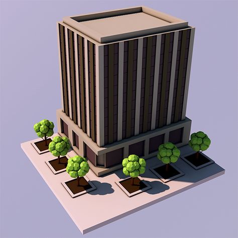 Low Poly Office - 3 (Ready to Render) - 3DOcean Item for Sale Office Minecraft, Minecraft Modern City, Minecraft Statues, 3d Building Design, Minecraft City Buildings, Minecraft Ps4, City Ideas, Isometric Drawing, Minecraft City