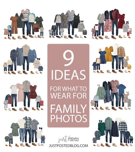 Fall Family Picture Look Ideas: Here are 9 family photo looks that are perfect for fall family pictures or for Christmas Card Photos! Each look features items for all ages. 9 completely different color coordinating looks for Family Photos. Hopefully this will make your what to wear for Family pictures decisions a lot simpler! Family Outfits For Photoshoot, Navy And Brown Family Pictures Outfits, Navy Photoshoot Family, Color Schemes Family Pictures, Family Picture Outfits With Jeans, Family Photos Blue Outfits Color Schemes, Family Christmas Pictures Outfits Color Schemes Blue, Blue Color Schemes For Family Pictures, Family Christmas Pictures Outfits Blue