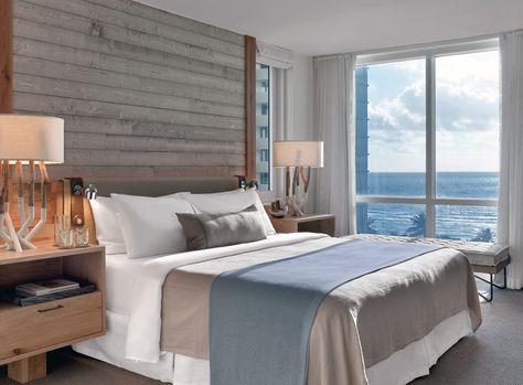 1 Hotel South Beach by Meyer Davis Studio 1 Hotel South Beach, Meyer Davis, Miami Hotels South Beach, Cottage Bed, South Beach Hotels, Walking Closet, Stunning Hotels, 1 Hotel, Hotel Room Design