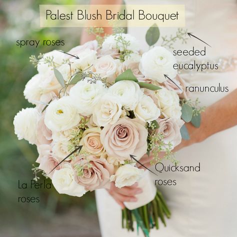 Bouquet Recipe, Blush Bridal Bouquet, Blush Bouquet, Blush Wedding Flowers, Bridal Bouquet Flowers, Blush Bridal, Flower Food, Wedding Bridal Bouquets, Cream Roses