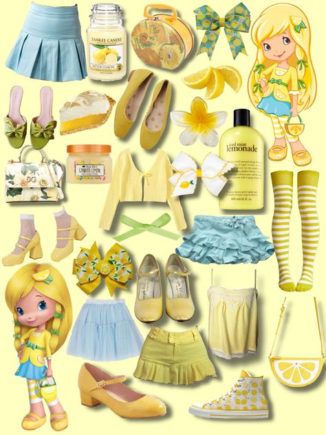 Strawberry Shortcake Costume Lemon, Lemon Meringue Inspired Outfit, Lemon Meringue From Strawberry Shortcake, Lemon Meringue Outfit Ideas, Lemon Meringue Costume Ideas, Orange Themed Outfit, Strawberry Shortcake Character Outfits, Lemon Meringue Cosplay, Strawberry Shortcake Lemon Meringue Halloween Costume