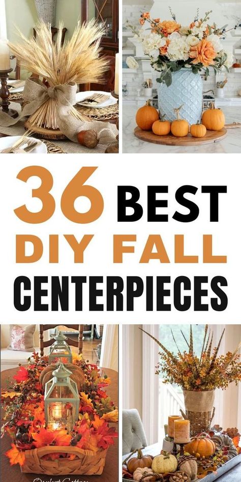 When the leaves turn and the air grows crisp, it’s time to bring the warmth and charm of the season into your home. What better way to do this than with a stunning, handcrafted centerpiece? Our list of the 36 best DIY fall centerpieces is designed to inspire and guide you through creating your own autumnal masterpiece. Diy Fall Centerpieces, Candles Centerpieces, Rustic Fall Centerpieces, Thanksgiving Centerpieces Diy, Fall Centerpieces Diy, Table Centerpieces Diy, Fall Centerpieces, Fall Table Centerpieces, Fall Flower Arrangements