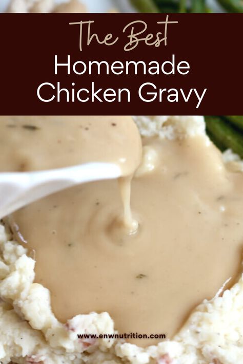 Indulge in The Best Homemade Chicken Gravy! Elevate your dishes, whether it's the classic biscuits and gravy or your treasured Thanksgiving recipes. Our chicken gravy recipe is the epitome of flavor and comfort, crafted to perfection. Experience the magic of homemade gravy that brings a velvety touch and rich taste to every bite. Chicken Gravy For Dressing Thanksgiving, Wondra Flour Gravy, Chicken Gravy No Drippings, Quick Easy Gravy, Gravy Recipe With Chicken Broth, Gravy With Chicken Stock, Homemade Gravy Without Drippings, Homemade Chicken Gravy From Drippings, Homemade Chicken Gravy From Broth