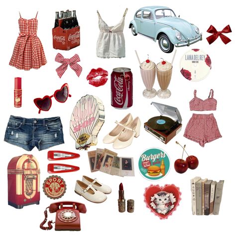 Coquette Outfit Vintage, Americana Lana Del Rey Aesthetic, America Vintage Aesthetic, 60s Americana Aesthetic, Americana Aesthetic Coquette, Americana Vintage Aesthetic, Vintage Americana Aesthetic Coquette, Coquette Outfit Americana, Lana Del Rey Vintage Americana