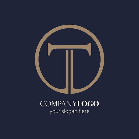 T elegant logo | Premium Vector #Freepik #vector #design T T Logo Design, Logo With T, T Logo Design Ideas, Tt Logo Design, Letter T Font, T Typography, A T Logo, T Symbol, T Letter Logo