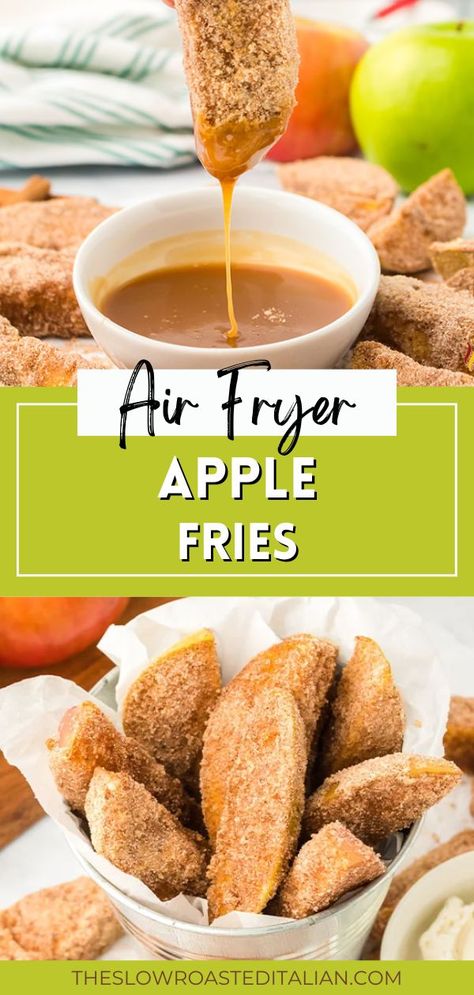 Fried Apples Air Fryer, Airfryer Apple Fries, Oven Apple Wedges Fries, Air Fryer Apple Cinnamon Slices, Apple Slices Air Fryer, Oven Apple Wedge Fries, Fried Apples In Air Fryer, Healthful Blondie Air Fryer Apples, Natural Sweet Snacks