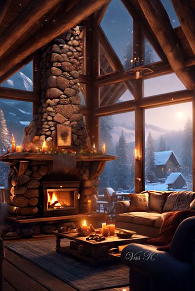 Snowy Cabin In The Woods Aesthetic, Cozy Winter Cabin Exterior, Genshin Fanfiction, Christmas Cabin Exterior, Winter Cabin Exterior, Winter Cabin Aesthetic, Snowy Cabin In The Woods, Wyoming Cabin, Fantasy Cabin