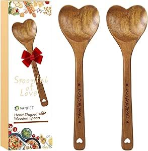 Wooden Heart Spoons - Heart Shaped Wooden Spoon Kitchenware for Cooking with Love, Unique Mother's Day Gifts for Cooks Hostesses Mom Grandma Wife Weddings House Warming Kitchen Accessories (2 PCS) Love Spoons, Grandmas Christmas, Unique Mothers Day Gifts, Wooden Heart, Gifts For Cooks, Wooden Spoon, Mom And Grandma, Wooden Spoons, Wooden Hearts