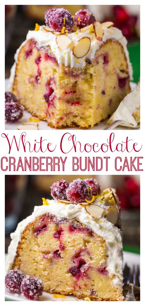 Christmas Cranberry Bundt Cake, Sour Cream Cranberry Bundt Cake, Mini Cranberry Orange Bundt Cake, Thanksgiving Desserts Bundt Cake, Cranberry Bundt Cake Holidays, Cranberry White Chocolate Desserts, Cranberry And Orange Bunt Cake, Christmas Cranberry Pound Cake Recipe, Chocolate Cranberry Christmas Cake