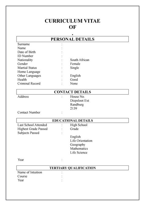 Cv For Students, Cv Template Student, Cv Format For Job, Curriculum Vitae Examples, Curriculum Vitae Design, Curriculum Vitae Format, University Of South Africa, Cv Format, Business Basics