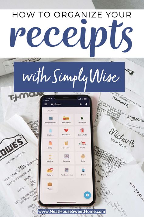 How to Organize Receipts • Neat House. Sweet Home® Organize Receipts, Receipt Organization, Scanner App, Organizing Paperwork, Organization Skills, Digital Organization, Organization Apps, News Apps, Organize Declutter