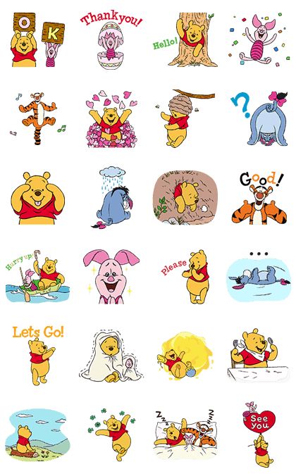 Winnie The Pooh Animated Stickers – LINE stickers | LINE STORE Winnie The Pooh Drawing, Friends Stickers, Disney Doodles, Winnie The Pooh And Friends, Pooh And Friends, Hundred Acre Woods, Cute Winnie The Pooh, Disney Emoji, Free Printable Stickers