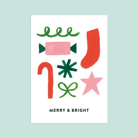 Taaryn Brench Design and Illustration Diy Christmas Card Designs, Christmas Light Illustration, Graphic Design Christmas Card, Christmas Cards Graphic Design, Christmas Card Illustration Design, Simple Diy Christmas Cards, Xmas Illustration Design, Christmas Cards Design Graphics, Modern Christmas Illustration