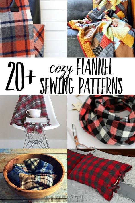 Cuddle up and get cozy with a fun flannel sewing project! Over 20 flannel sewing patterns for kids and adults, including ideas for how to use up flannel fabric scraps. #sewing #flannel #winter Sewing With Flannel Projects, Plaid Sewing Projects, Flannel Material Projects, What To Make With Fleece Fabric, Diy Fabric Christmas Gifts, Flannel Sewing Ideas, Flannel Fabric Projects Diy, Holiday Sewing Projects Diy Gifts, Flannel Scrap Projects