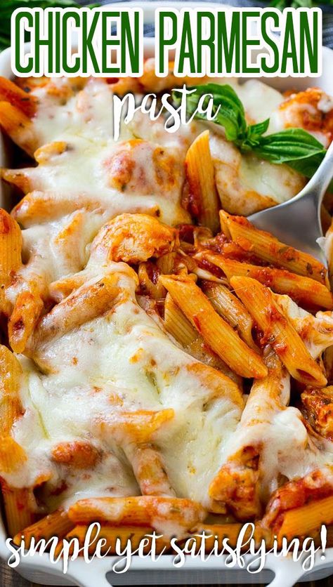 Chicken In Pasta Sauce, Pasta With Chicken And Marinara Sauce, Parmesan Chicken With Pasta, Shredded Chicken Marinara Recipes, Chicken Mariana Pasta, Parmasean Chicken Pasta Recipes, Chicken And Pasta Recipes Red Sauce, Chicken Red Pasta Recipes, Chicken Marinara Pasta Bake