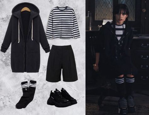 Wendsday Style, Wednesday Addams Clothing Aesthetic, Wensday Clothes, Wensday Inspired Outfit, Wensday Outfit Ideas, Wendsday Outfits, Wensday Adams Aesthetic Outfits, Wensday Adams Outfits, Wendsday Adams Outfits