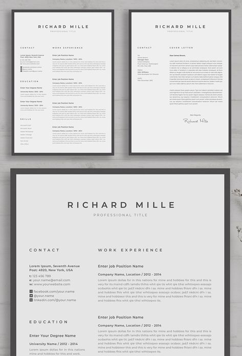 Two Page Resume Template, Interior Design Resume Template, Designers Resume, Clean Resume Design, Minimal Resume Design, Minimal Cv, Inspirational Calligraphy, Simple Resume Design, Free Cv Template Word