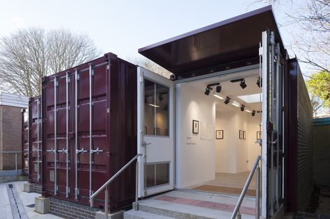 Container Art Gallery, Container Gallery, Shipment Container Homes, Microhome Competition, Shipment Container, Container Studio, Book Mobile, Converted Shipping Containers, Shipping Container Architecture