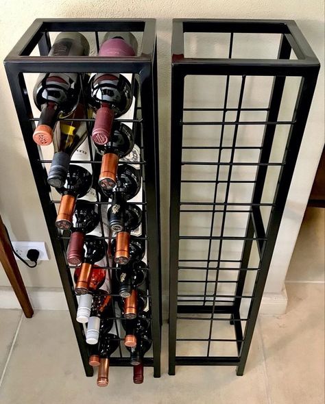 Handcrafted wine racks. Worldwide shipping. #wine #winery #wine Botelleros Ideas, Alcohol Storage, Wine Store Design, Metal Wine Racks, Wine Storage Wall, Steel Home Accessories, Wine Organization, Iron Wine Rack, Bar Counter Design