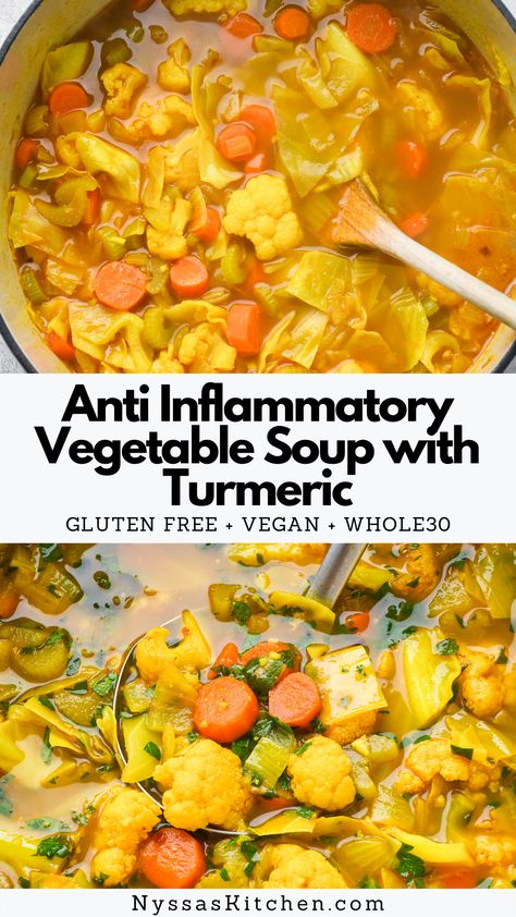 Soup With Turmeric, Anti Inflammation Recipes, Vegetable Soup Recipes, Veggie Soup, Vegan Soups, Nutrition Health, Vegan Soup, Bowl Of Soup, Healthy Soup Recipes