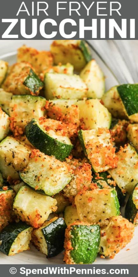 Recipes Airfryer, Keto Vegetables, Air Fryer Zucchini, Easy Zucchini Recipes, Air Fried Food, Air Fryer Oven Recipes, Zucchini Chips, Air Fry Recipes, Easy Side Dish