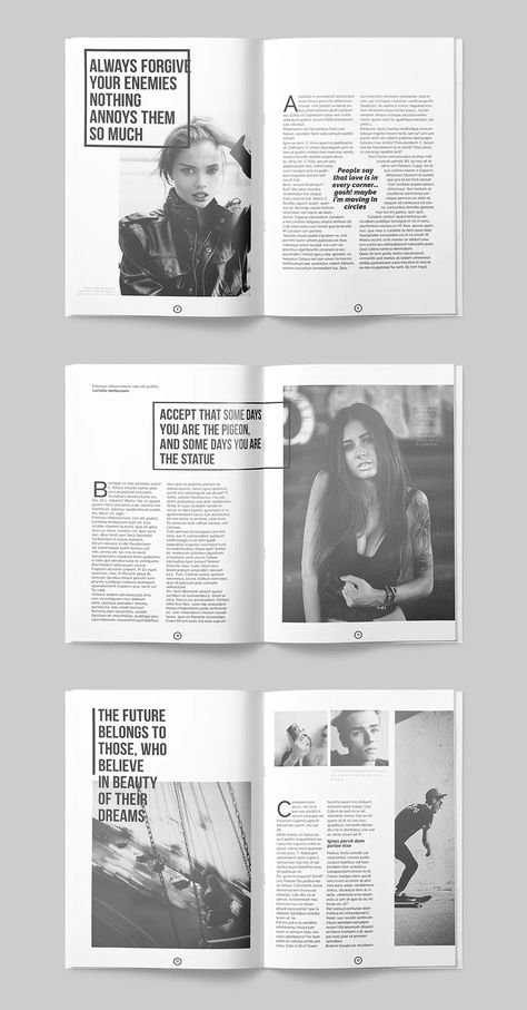 Pull Quote Design Magazine Spreads, Magazine Quote Layout, Fashion Report Layout Design, Magazine Quote Design, Magazines Layout Design, Colourful Magazine Layout, Pull Quotes Magazine, Modern Editorial Layout, Magazine Layouts Editorial