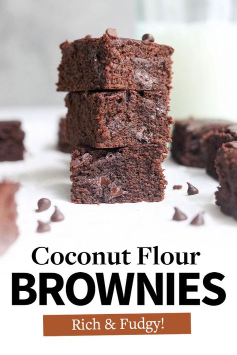 Coconut Flour Desserts, Coconut Flour Brownies, Dolce Poche Calorie, Baking With Coconut Flour, Coconut Flour Recipes, Lazy Keto, Almond Flour Cookies, Postre Keto, Egg Free Recipes