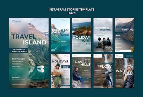 Sns Design, Holiday Social Media Posts, Travel Template, Lake Trip, Social Media Banner, Free Instagram, Travel Design, Travel Instagram, Instagram Design