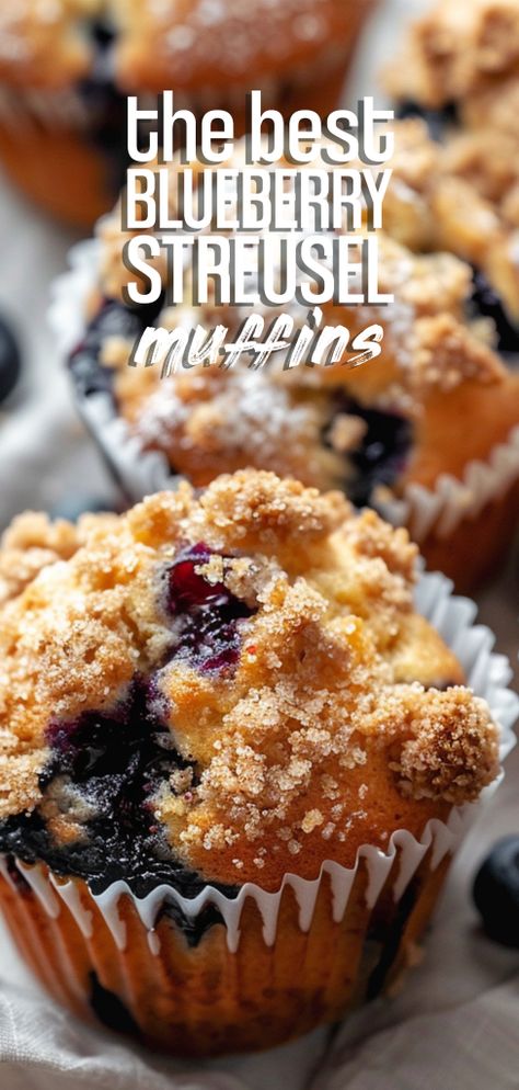 Blueberry Muffins With Streusel Topping, Lunches Recipes, Muffins With Streusel Topping, Peach Cobbler Muffins, Mini Blueberry Muffins, Blueberry Streusel Muffins, Blueberry Streusel, Quick Breakfasts, Lunchbox Recipes