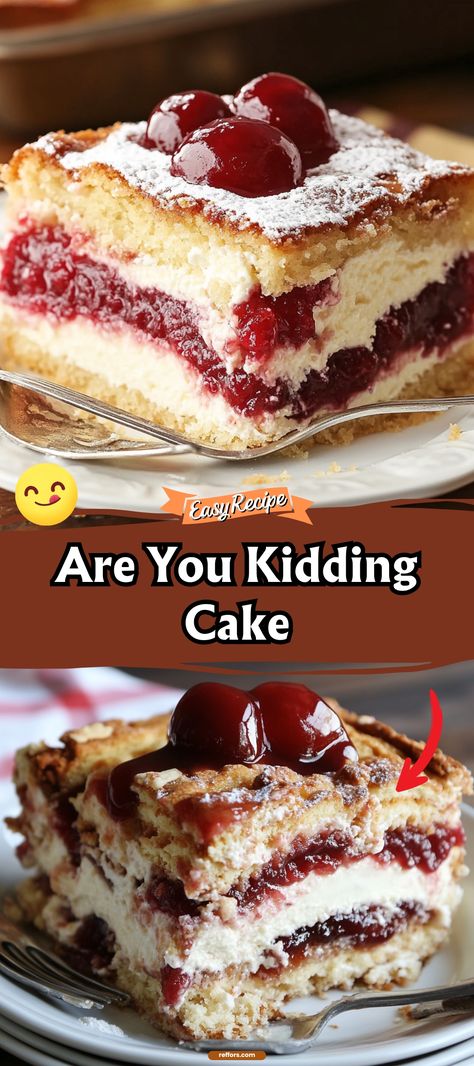 This Are You Kidding Cake is as fun to eat as it is to say! With minimal effort and maximum flavor, this cake delivers a rich, moist texture that will leave everyone asking for the recipe. It's the perfect quick-fix dessert. #EasyBakeCake #DessertTime #AreYouKidding Lush Cake Recipes, Iron Skillet Cake Recipes, Cake With Pie Filling Recipe, Do Nothing Cake Recipe, Birthday Deserts Ideas Not Cake, Cake Walk Cakes Ideas Simple, Sockittome Cake Recipes, 123 Cake Recipe, Desserts Kids Love