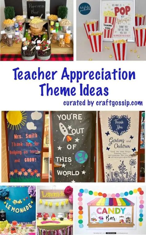 Education Week Ideas Teachers, Party Themes For Teachers, Catholic Schools Week Teacher Appreciation, Teacher Allreciation Week Ideas, Teacher Appreciation For Staff, Teacher Appreciation Week Daily Gifts, April Staff Appreciation Ideas, New Teacher Shower Ideas, Classified Appreciation Week Ideas