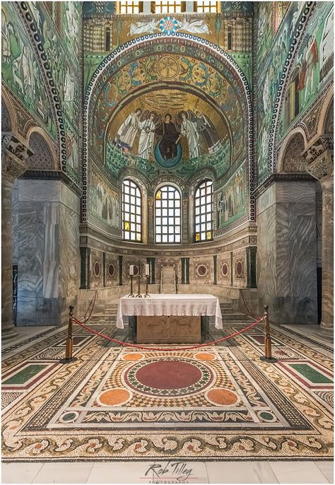 Basilica of San Vitale, Ravenna, Italy Basilica Of San Vitale, San Vitale Ravenna, Mosaic Floors, Sacral Architecture, Ravenna Italy, Gothic Cathedral, Historic Architecture, Living In Europe, Tile Floors