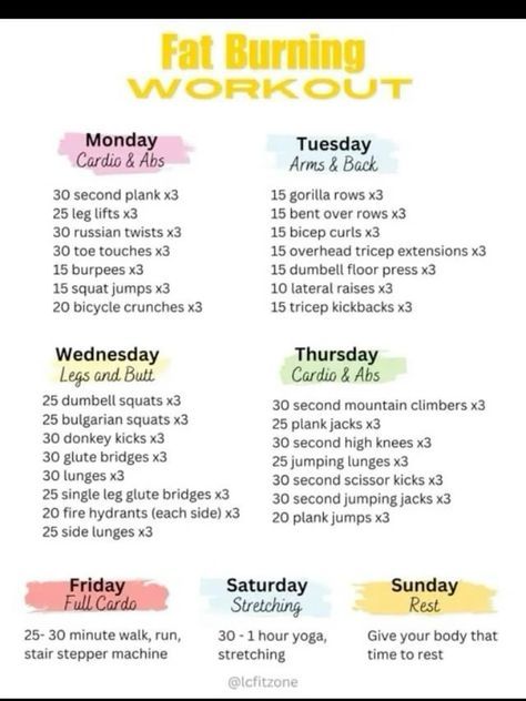 All Week Workout Plan, Busy Schedule Workout Plan, Workout Routine For The Week, Gym Workouts Women Weekly Routine, Workout Plan Month, Daily Workouts At Home, Workout Daily Routine, Weekly Womens Workout Plan, Gym Workout Plan For Beginners Women