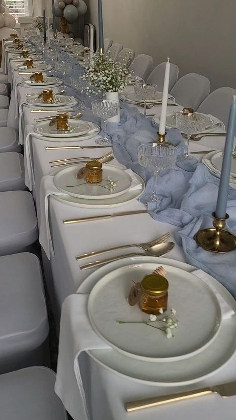 Pinterest Baby, Bridal Shower Inspo, Something Blue Bridal, Tafel Decor, Blue Bridal Shower, Bridal Shower Tables, Blue Themed Wedding, Shower Inspiration, Baby Shower Table