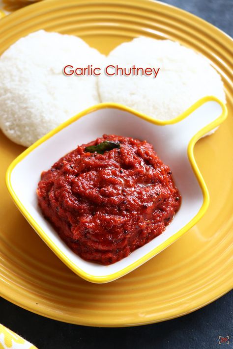 Garlic Chutney | Poondu Chutney White Chocolate Mousse Recipe, Rava Upma, Chilli Chutney, Dairy Free Dips, How To Cook Chili, Upma Recipe, Garlic Chutney, Idli Dosa, Deserts Easy