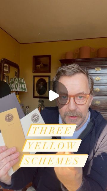 Farrow & Ball on Instagram: "Today @paddy_od_1 is sharing three schemes using three of our different yellows to inspire those of you who may be nervous to use these shades. Do you need further decorating advice? Ask away in the comments.   1. A classic hallway scheme of #Hay on the walls paired with #CardRoomGreen on the staircase with #JamesWhite on the ceiling and trim 2. Great for a small kitchen, opt for #Babouche on the lower cabinets and take #SchoolHouseWhite across everything else including the walls and woodwork 3. A calming bedroom scheme of #Cane on the walls paired with #OffWhite on the ceiling. Use #TannersBrown as an accent to bring this combination to life   #FarrowandBall #paintcolours #yellowinteriors" Yellow Hall Stairs And Landing, Sudbury Yellow Farrow And Ball Kitchen, Farrow And Ball Hay Bedroom, Farrow And Ball Yellow Living Room, Farrow And Ball Dorset Cream, Dutch Orange Farrow And Ball, Hay Farrow And Ball Bedroom, Farrow And Ball Babouche Yellow, Kitchens With Yellow Walls