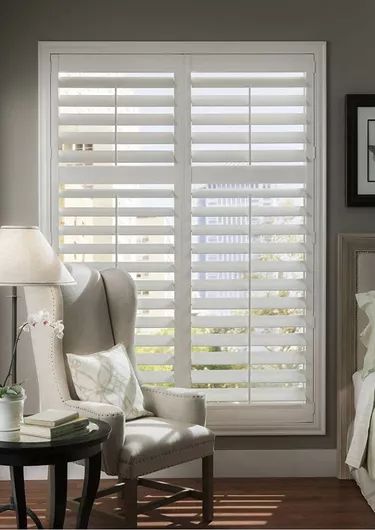 Blinds For French Doors, Sunroom Decorating, Interior Shutters, Aluminum Blinds, Wood Shutters, Window Shutters, Window Styles, Shades Blinds, Window Shades