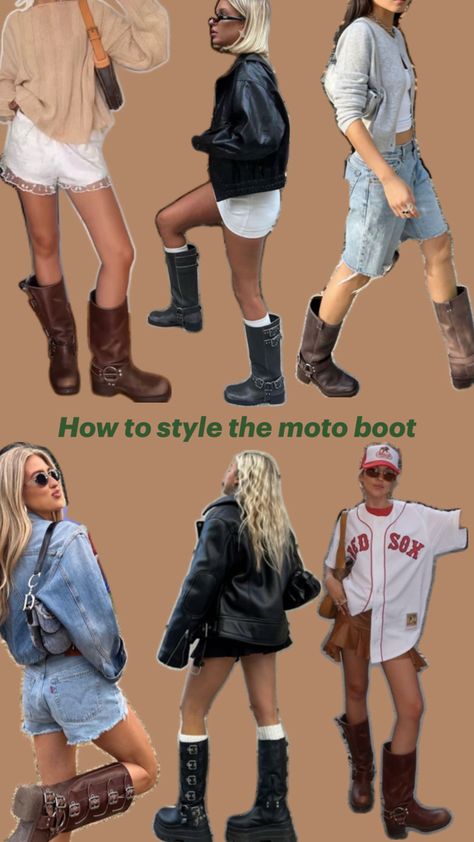 Moto Boots Outfit, Biker Boots Outfit, Techno Outfit, Outfit Botas, Fall Boots Outfit, Biker Outfit, Weekend Outfit, Autumn Outfit, Outfit Inspo Fall