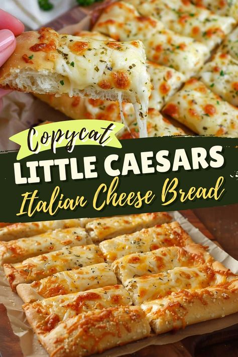 This copycat Little Caesars Italian cheese bread is just like the real deal! Recreate the classic pizza chain experience right in your own kitchen. Cheese And Cracker House, Copycat Italian Cheese Bread, Domino Cheese Bread, Italian Cheese Bread Little Ceasers, Pizza Dough Cheese Bread, Copycat Little Caesars Crazy Bread, Copycat Schlotzkys Bread, Cheese Pizza Recipes Homemade, Little Ceasers Cheese Bread