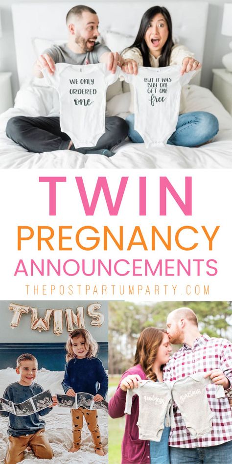 Postpartum Party, Pregnancy Announcement Quotes, Twin Pregnancy Reveal, Twin Baby Announcements, Twin Baby Photos, Twin Birth Announcements, Twins Announcement, Sibling Announcement, Pregnancy Announcement Sibling