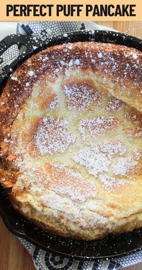 Dutch Puff Pancake, Different Pancakes Recipes, Puff Pancake Recipe Breakfast, Belgian Pancake Recipe, Best Dutch Baby Recipe, Dutch Baby Recipe Cast Iron Skillet, Ditch Baby Pancake, Blueberry Dutch Baby Pancake, Dutch Baby For One